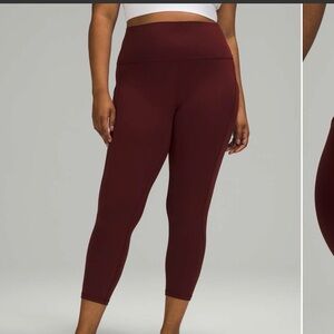 Lululemon Align High Rise Crop with Pockets 23” ~ 4 ~ Red Merlot
